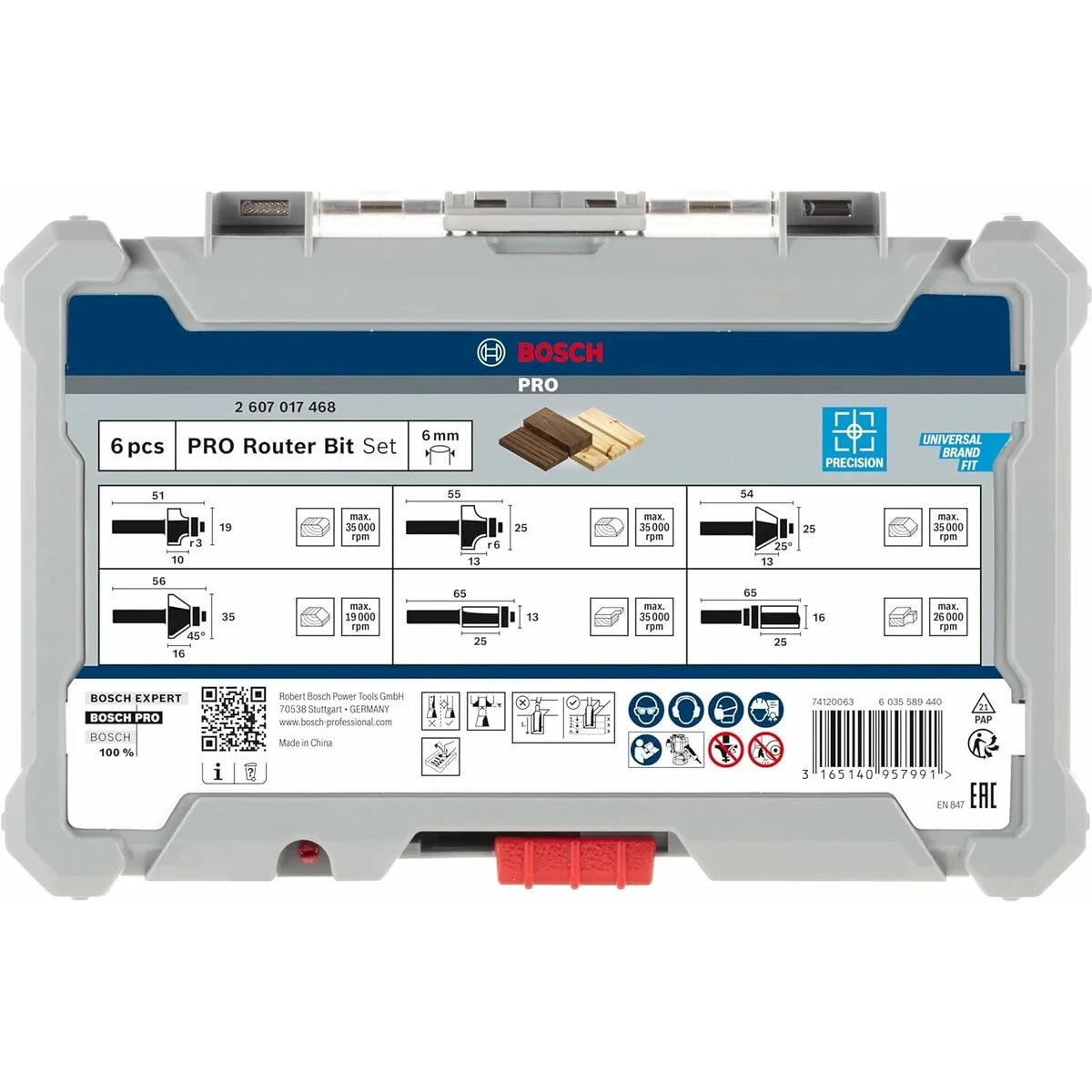 Set de fresas multiuso BOSCH 6 mm 6 Piezas