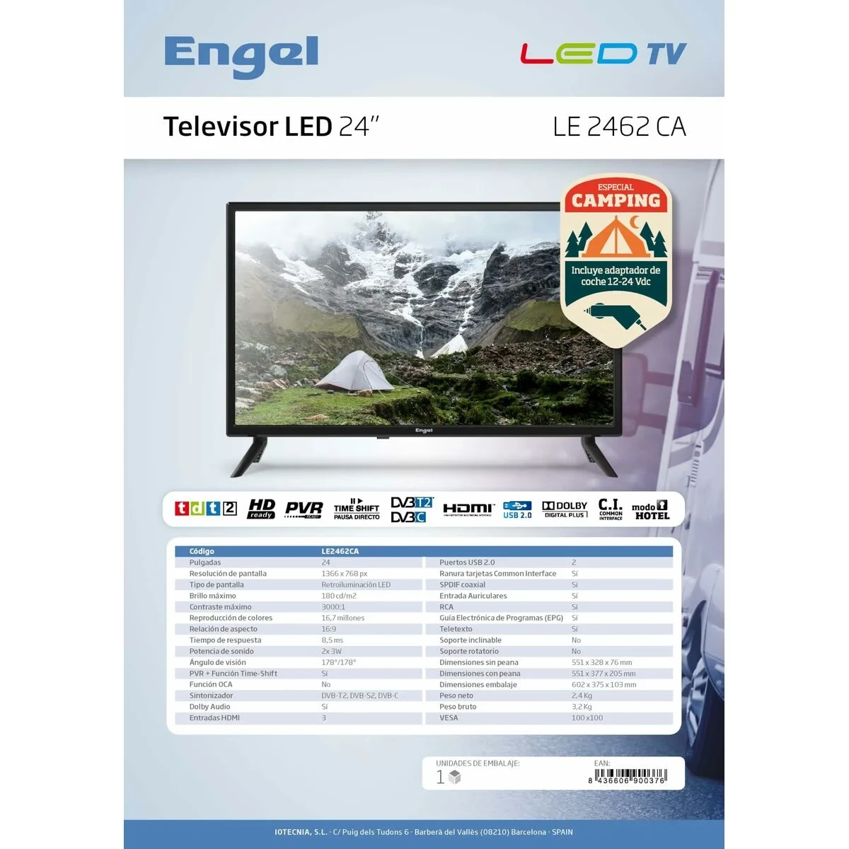 Smart TV Engel LE2462CA     24 24" LED