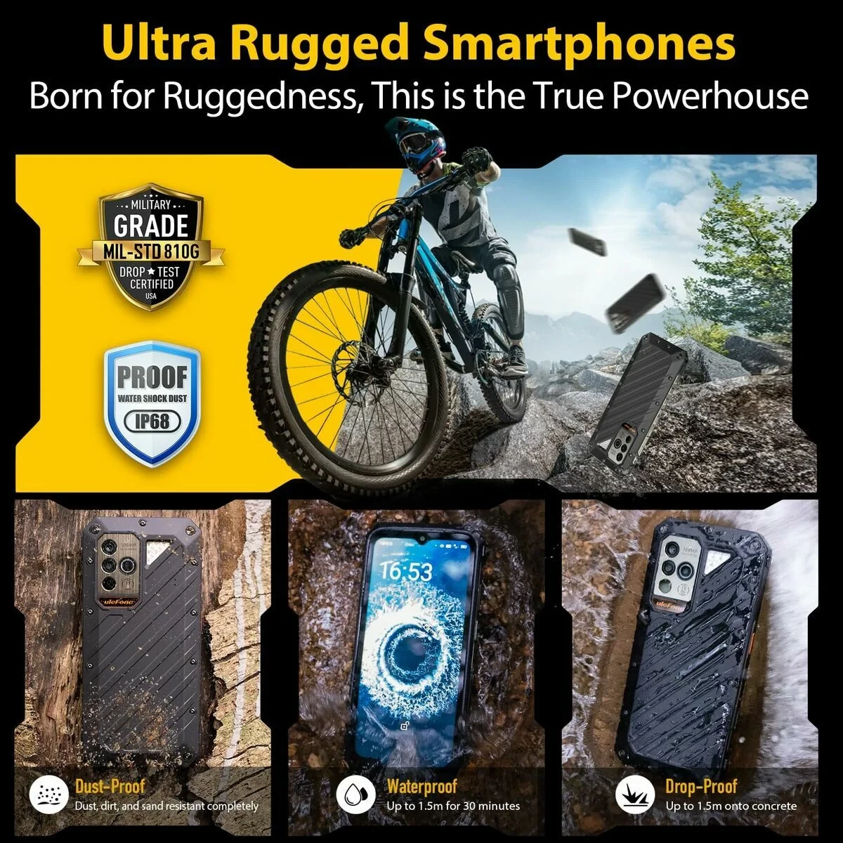 Smartphone Ulefone ARMOR 30 6,67" Mediatek Dimensity 700 12 GB RAM 512 GB Negro