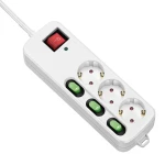 Regleta Enchufes 3 Tomas con Interruptor TM Electron 3680 W Blanco (1,5 m)
