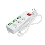 Regleta Enchufes 3 Tomas con Interruptor TM Electron 3680 W Blanco (1,5 m)