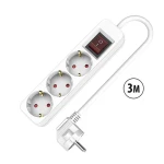 Regleta Enchufes 3 Tomas con Interruptor TM Electron 3680 W Blanco (3 m)