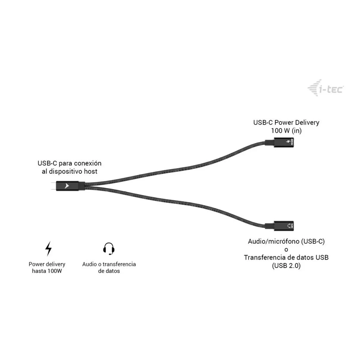 Cable USB i-Tec C31DUALSPLITTERCBLPD