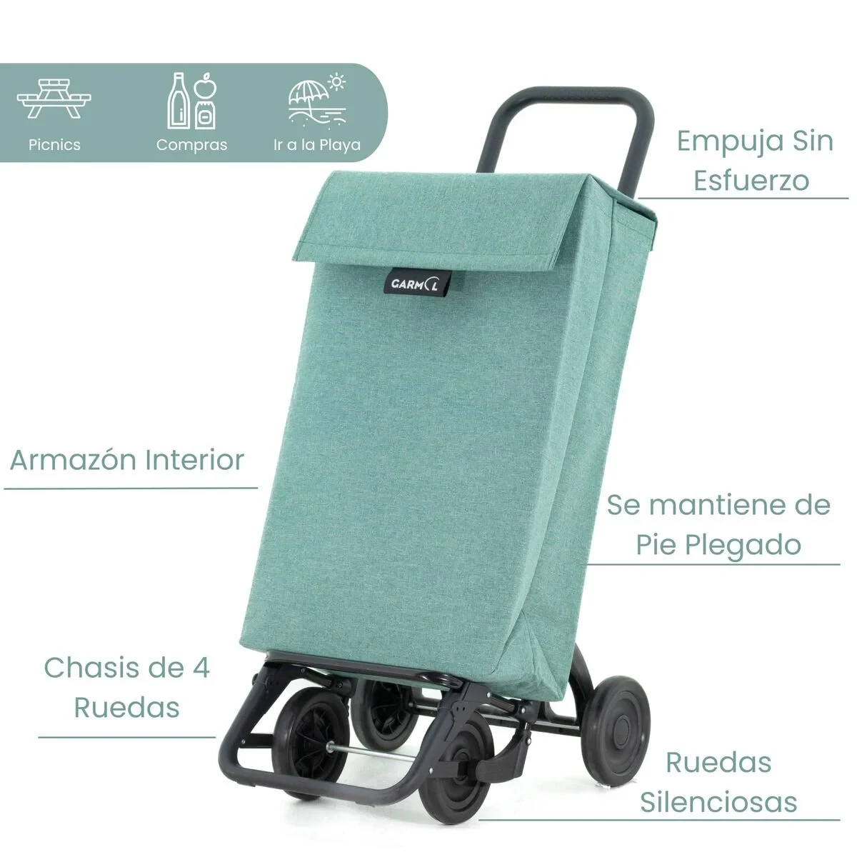 Carro de Compra Garmol 10015G5 JASP Verde
