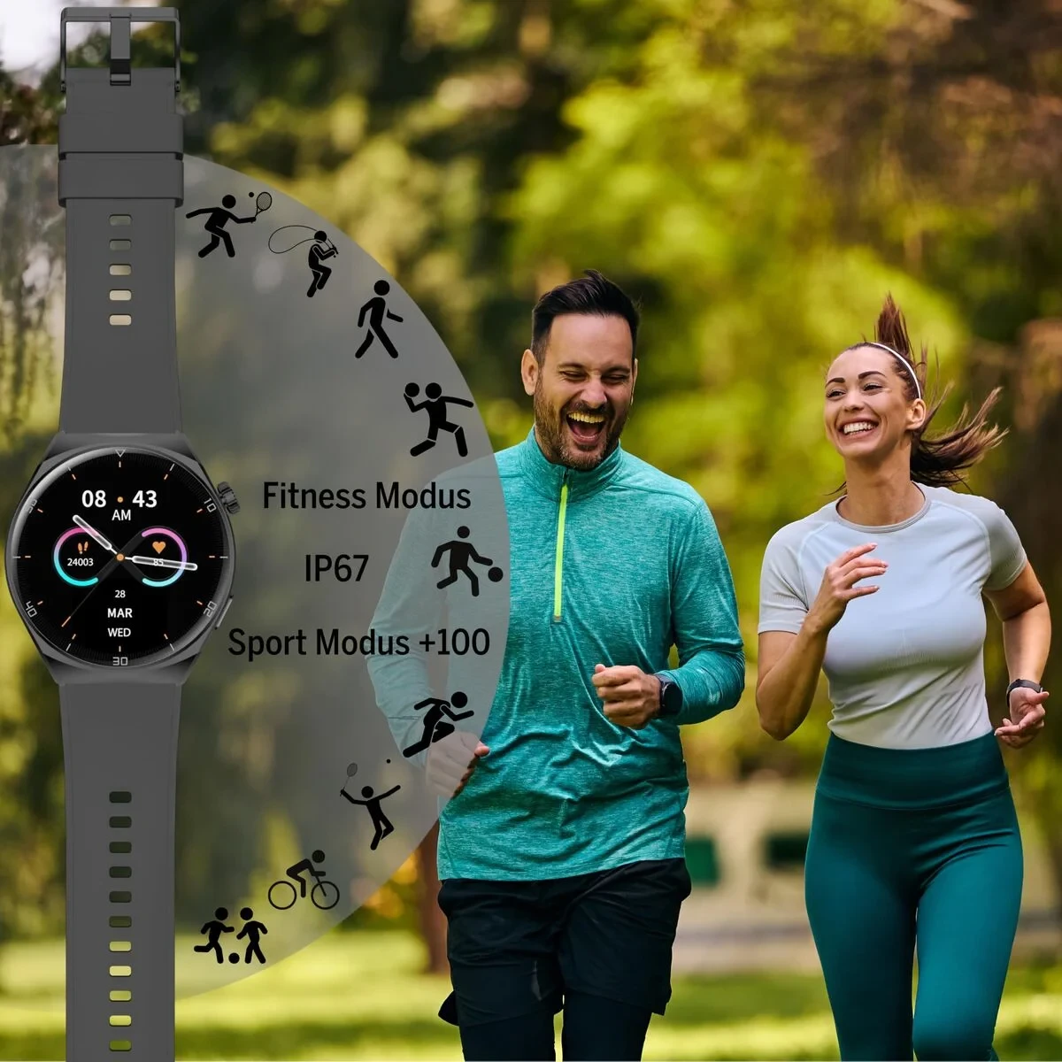 Smartwatch beafon WATCH 401 43 mm 1,43" Negro Plateado