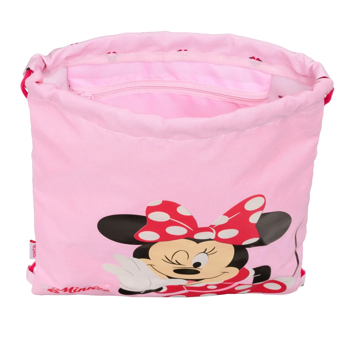 Bolsa Mochila con Cuerdas Minnie Mouse Naive Rosa 26 x 34 x 1 cm