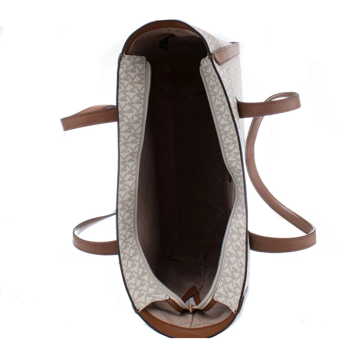 Bolso de Hombro Michael Kors Leida Beige 34 x 29 x 12 cm