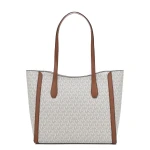 Bolso de Hombro Michael Kors Leida Beige 34 x 29 x 12 cm