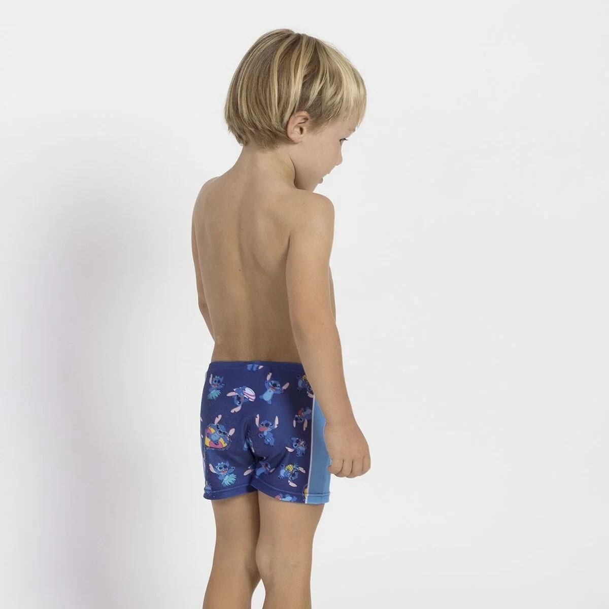 Bañador Boxer Para Niños Stitch Azul oscuro
