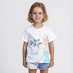Camiseta de Manga Corta Infantil Frozen Blanco
