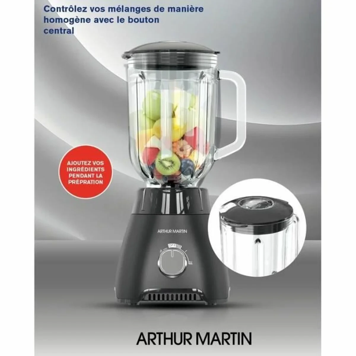Batidora de Vaso Arthur Martin AMPB40 Transparente 400 W 1,5 L