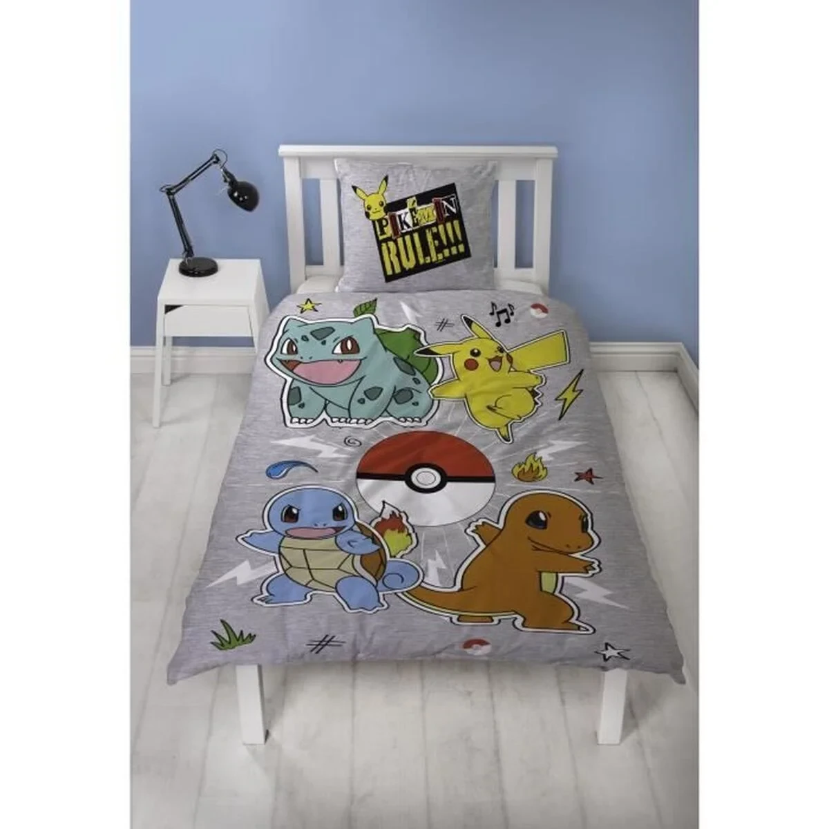 Juego de funda nórdica Pokémon Gris Cama de 140 2 Piezas