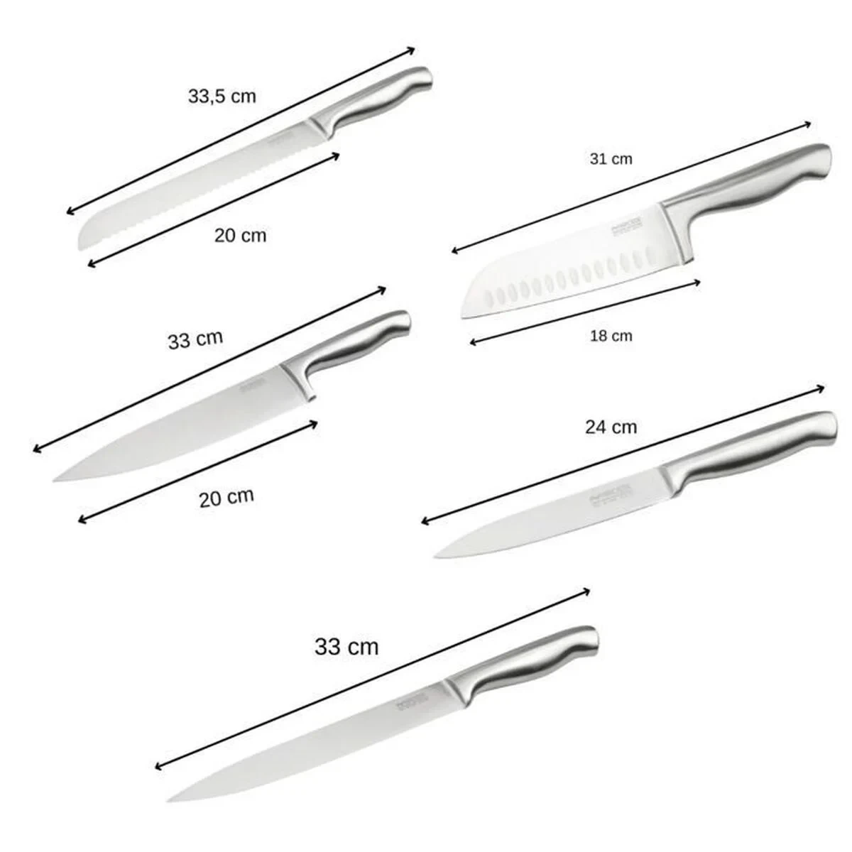 Set de Cuchillos Nirosta Acero Acero Inoxidable