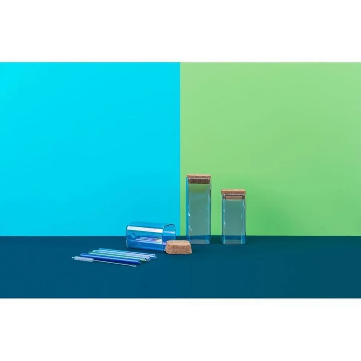 Set de 3 Botes Fackelmann Tasty Green 450 ml Transparente Rectangular (3 Piezas)