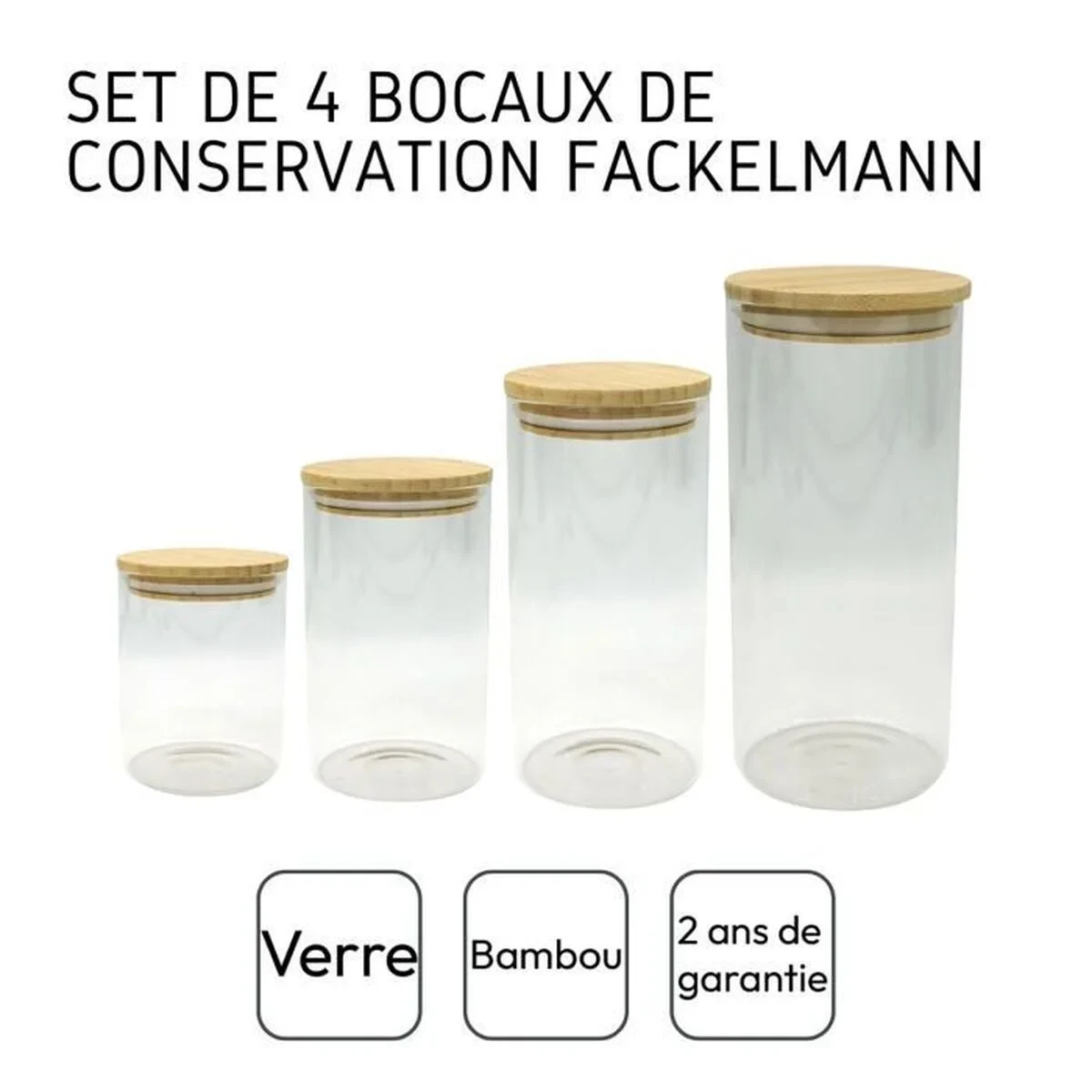 Set de Botes Fackelmann Natural (4 Piezas)
