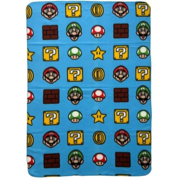 Manta Mario Bros Multicolor Cuadros escoceses