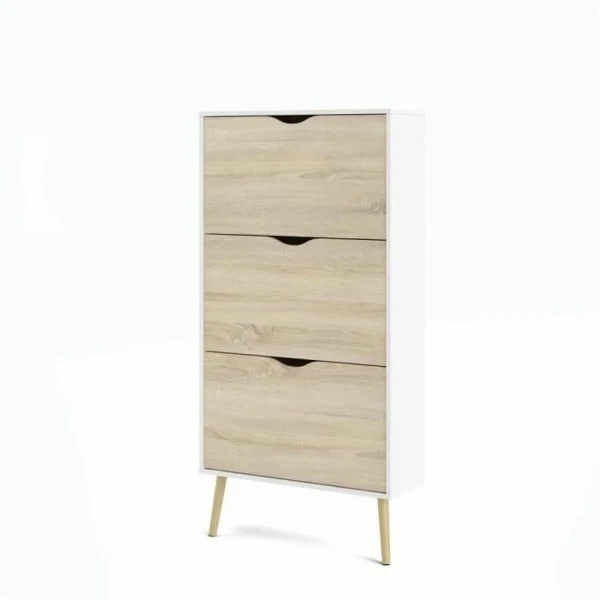 Zapatero Blanco Madera Roble 70,2 x 23,9 x 138,9 cm