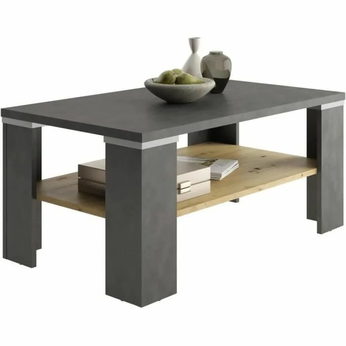 Mesa de Centro Marrón Gris 100 x 46 x 60 cm