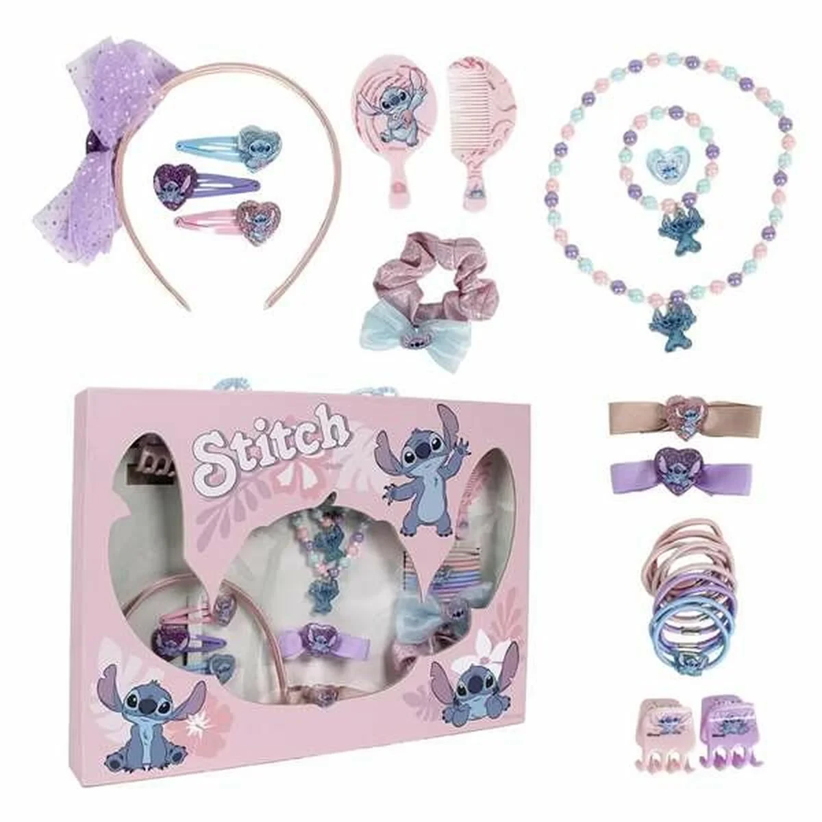 Accesorios para el Pelo Stitch Rosa 24 Piezas