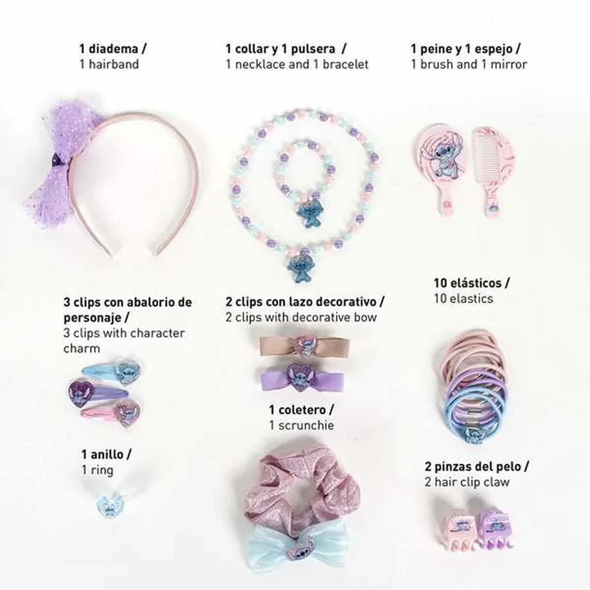 Accesorios para el Pelo Stitch Rosa 24 Piezas