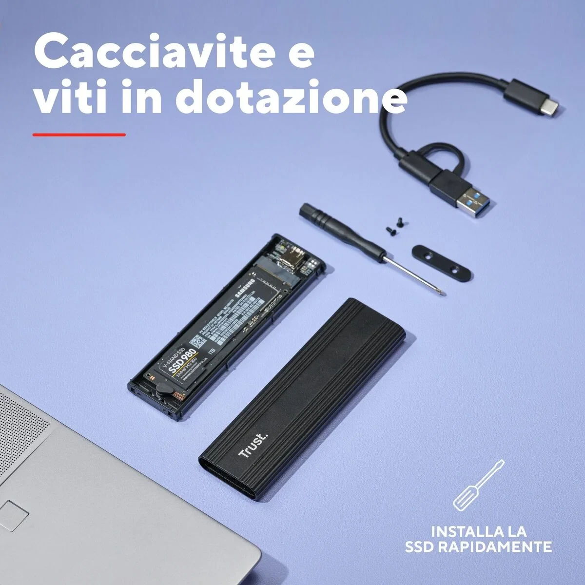 Caja Externa Trust 25806 Negro