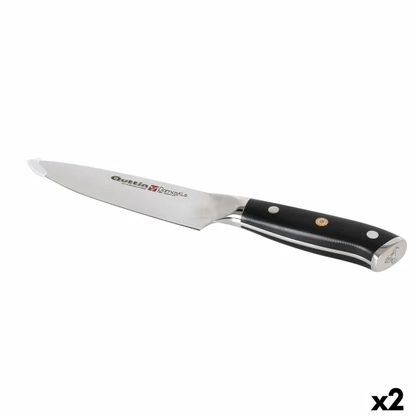 Cuchillo de Cocina Quttin DAMASKUS Negro Plateado 15 cm (2 Unidades)