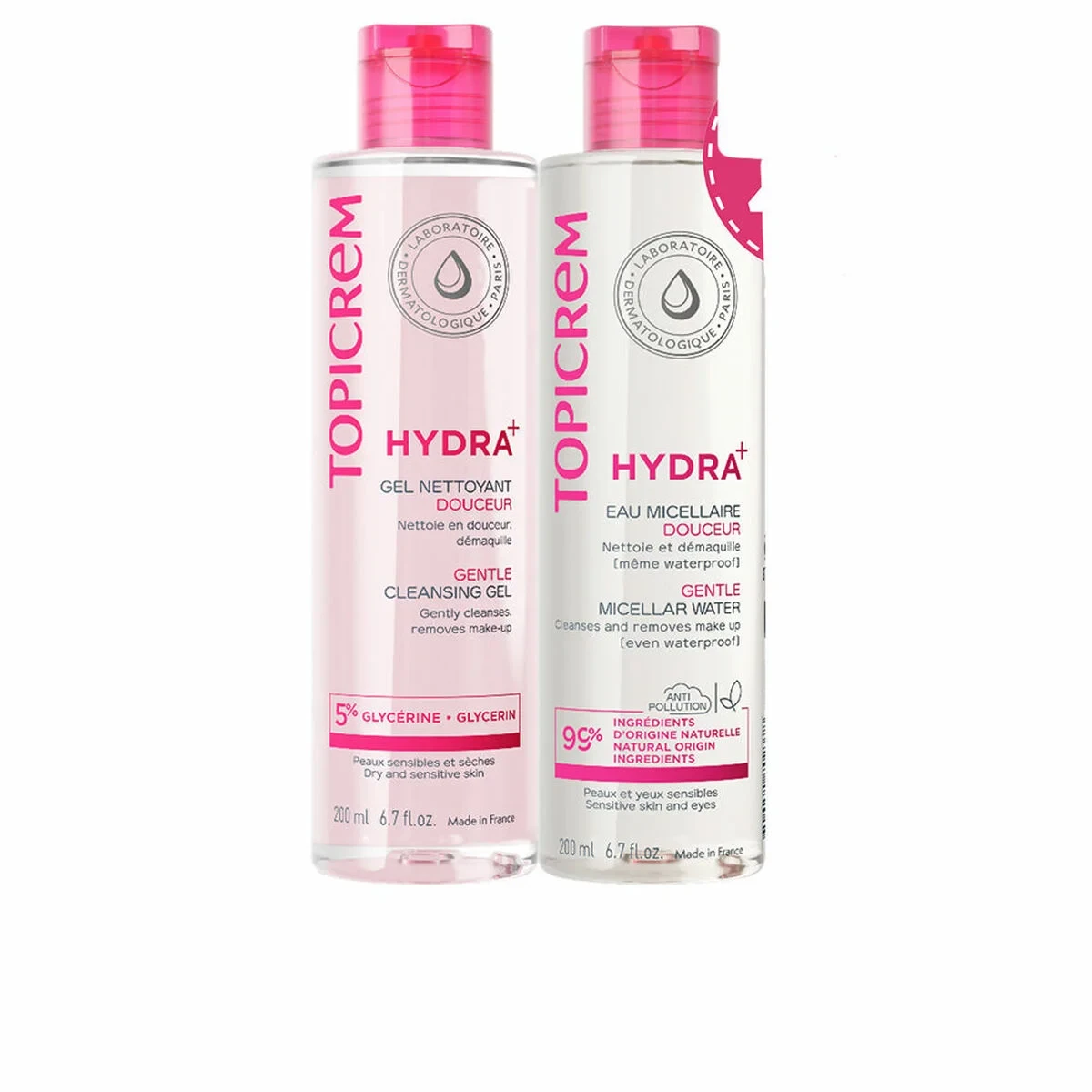 Gel Limpiador Facial Topicrem HYDRA+ 2 Piezas