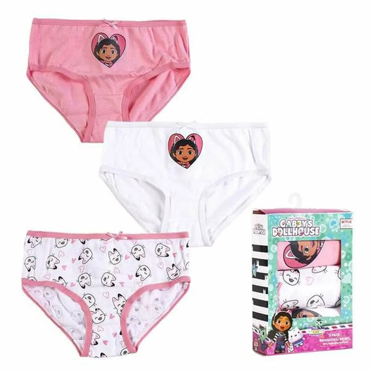 Pack de Braguitas para Niña Gabby's Dollhouse Multicolor