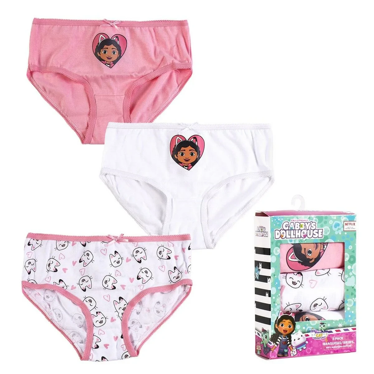 Pack de Braguitas para Niña Gabby's Dollhouse Multicolor
